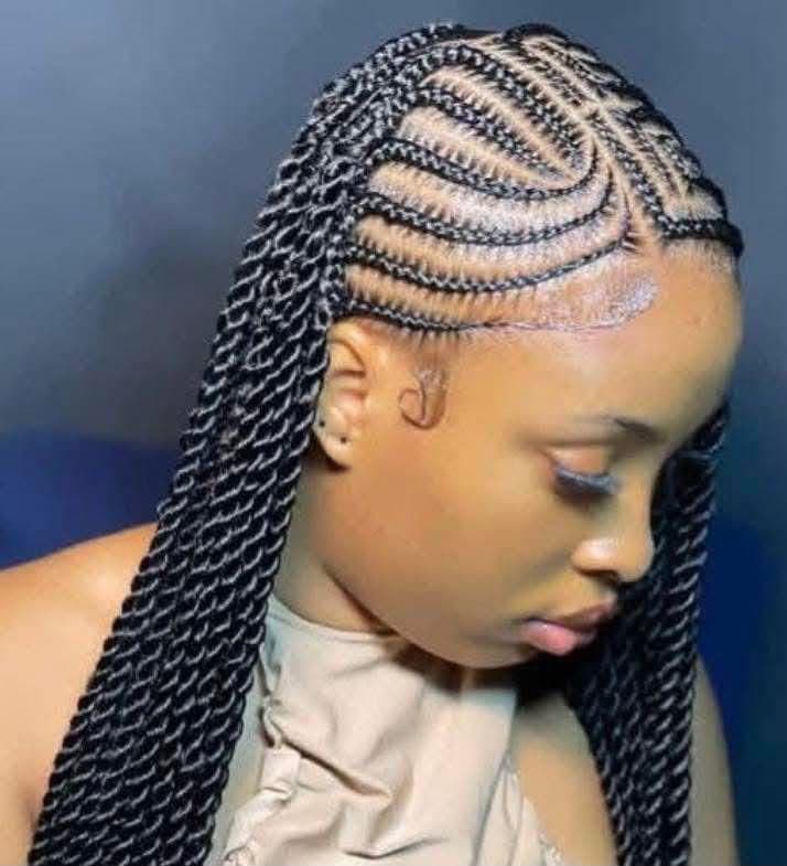 Fulani twist /braid (mis dos/ bas du dos)